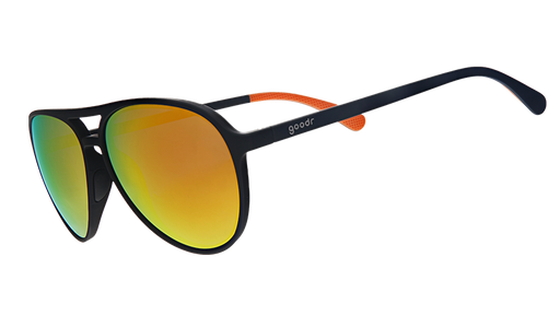 Call Me Tarmac Daddy | black aviator frames with amber lenses | goodr MACH G sunglasses